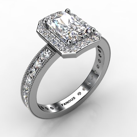 18k White Gold Engagement Ring 0.947ct - 0200867-18kw