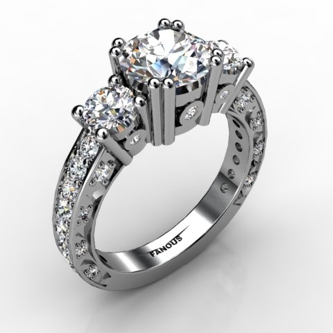 18k White Gold Engagement Ring 1.31ct - 1002128-18kw