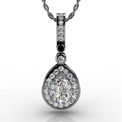 18k White Gold Pendant 0.683ct - 2300702-18kw