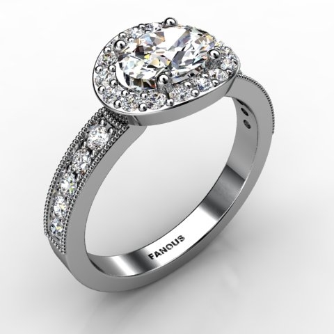 18k White Gold Engagement Ring 0.47ct - 0200860-18kw